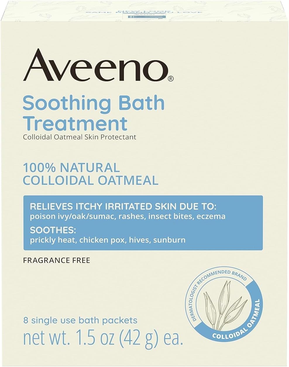 Aveeno_Fragrance_Free_Soothing_Bath_Treatment,_100%_Natural_Colloidal_Oatmeal,_Sensitive_Skin_Bath_Soak_for_Relief_of_Dry,_Itchy,_Irritated_Skin_Due_to_Eczema_&_Hives,_Bath_Packets,_8_ct._(Pack_of_2)