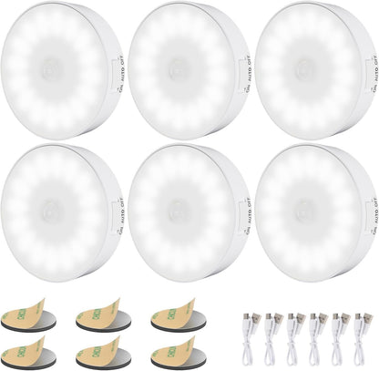 3/6_Pack_Motion_Sensor_Light_Indoor_[Upgraded_14_LEDs],_USB_Rechargeable_Night_Light,_Long_Last_Battery_&_3_Light_Modes,_Wireless_Magnetic_Nightlight_for_Closet,_Stairs,_Hallway_-_Cold_White/Warm_White