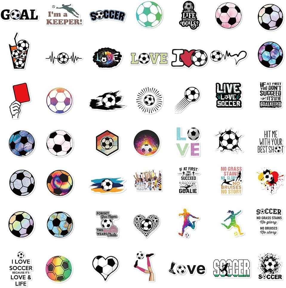 150 PCS World Cup Football Soccer Stickers Soccer Sports Stickers Vinyl Waterproof Sticker Graffiti Decals Soccer Gifts for Water Bottle Helmets Scrapbook World Cup Kids Teens Adults