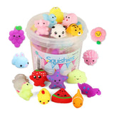 KINGYAO Squishies Squishy Toy Party Favors for Kids Mochi Squishy Toy moji Kids Mini Kawaii squishies Mochi Stress Reliever Anxiety Toys Easter Basket Stuffers fillers with Storage Box