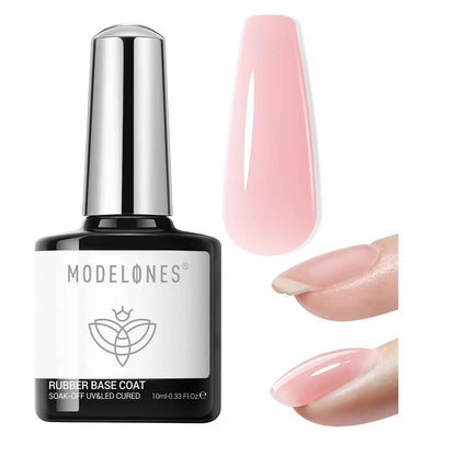 modelones Gel Top Coat, 15 ml 2026 Upgrade Super Shiny Base and Top Coat Set, Soak Off Nail Lamp Acid Free No Wipe Clear Base Top Gel Nail Polish