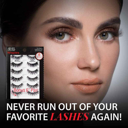 Ardell Wispy False Eyelashes for Everyday Wear, Flared Demi Wispies Strip Design with Seamless Invisiband, Medium Volume, 12 Pairs