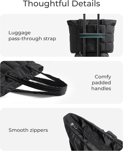 BAGSMART_Expandable_Tote_Bag_for_Women,_Puffer_Work_Tote_Handbag,_Quilted_Carry_On_Bag_for_Travel_Gym