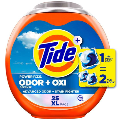 Tide Odor Defense + Oxi Laundry Detergent Pacs, Original Scent, Advanced Odor + Stain Fighter, laudry soap washing detergent pacs