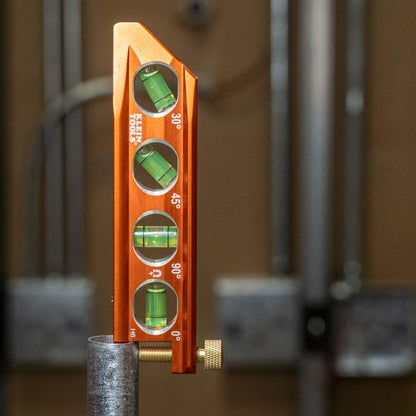 Klein_Tools_935AB4V_Level,_6-Inch_Magnetic_Torpedo_and_Conduit_Level_with_0/30/45/90_Degree_Vials,_V-Groove_and_Magnet_Track,_High_Visibility_Orange