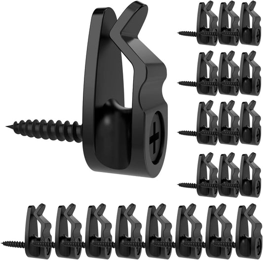 String_Light_Hanger_Hooks,Screw_in_Hooks_for_Hanging_Christmas_Light,Led_Fairy_Led_Light_Clips,Black,50_Pack_(Small)