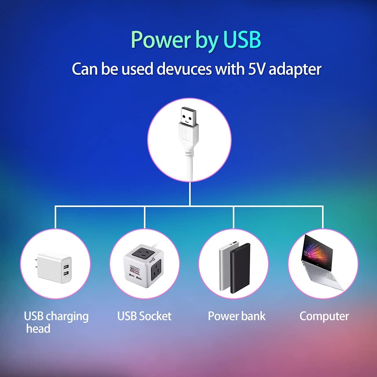 LED_TV_Backlight,SMY_USB_LED_Strip_Light,RGB_Multi-Colour_LED_Light_Strip_Kit_Waterproof_IP65,_30LED_with_Wireless_Remote_Controller_for_TV/PC/Laptop_Bias_Lighting_(3.28Ft/6.56Ft)