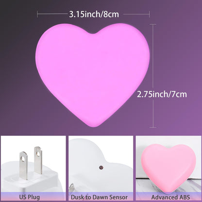 INZU_Night_Lights_Plug_into_Wall,_LED_Night_Light_for_Kids,_Cute_Nightlight_with_Auto_Dusk_to_Dawn_Sensor,_LED_Nightlight_with_Soft_Warm_Light_for_Bedroom,_Nursery,_Bathroom,_Hallway_(Pink)