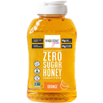 Wholesome Yum Orange Zero Sugar Honey Substitute (Keto) - Natural Sugar Free Honey Alternative With Monk Fruit &amp;amp; Allulose - 0 Net Carbs, Non-GMO, Gluten Free, No Aftertaste (11 oz)