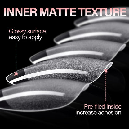 AILLSA_Short_Almond_Nail_Tips_Soft_Gel_Pre-Shaped_Acrylic_Nail_Tips_Half_Matte_Full_Cover_Nail_Tips_Clear_Gelly_Press_on_Flase_Nail_Tips_for_Extension_Nail_Manicure_Home_DIY_216PCS_12Sizes