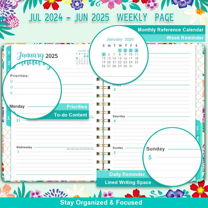 2024-2025_Planner_-_JULY_2024_-_JUNE_2025,_Planner_2024-2025_Daily_Weekly_and_Monthly,_12_Monthly_Tabs,_6.3’’_×_8.4’’,_Inner_Pocket,_Hardcover,_Perfect_Daily_Organizer