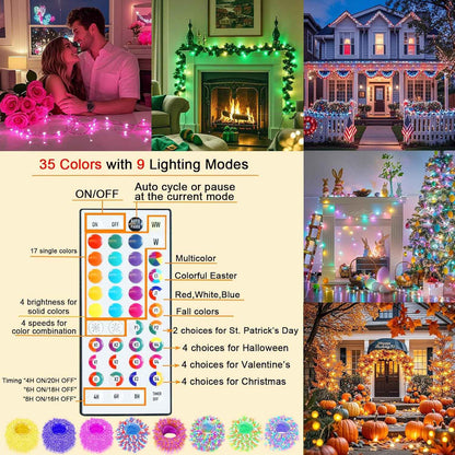 IP44 Waterproof Color Changing String Lights – 66FT Outdoor Patio Lights with Remote for Backyard and Porch Curb Appeal