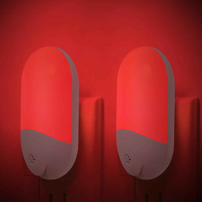 LumiRed Melatonin Safe Red Night Light for Bedroom and Meditation Room, Dusk to Dawn Auto Sensor
