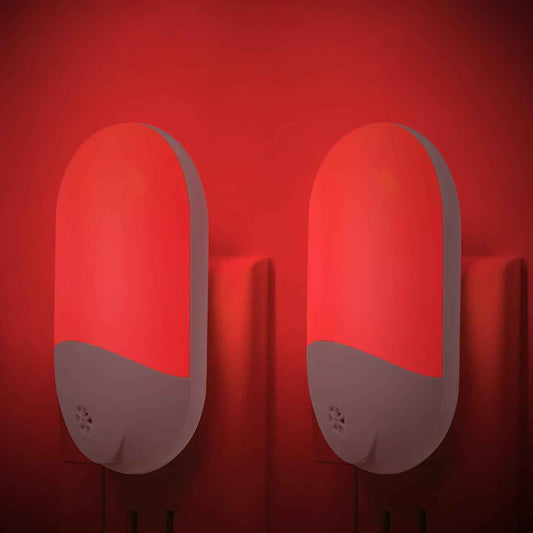 LumiRed Melatonin Safe Red Night Light for Bedroom and Meditation Room, Dusk to Dawn Auto Sensor
