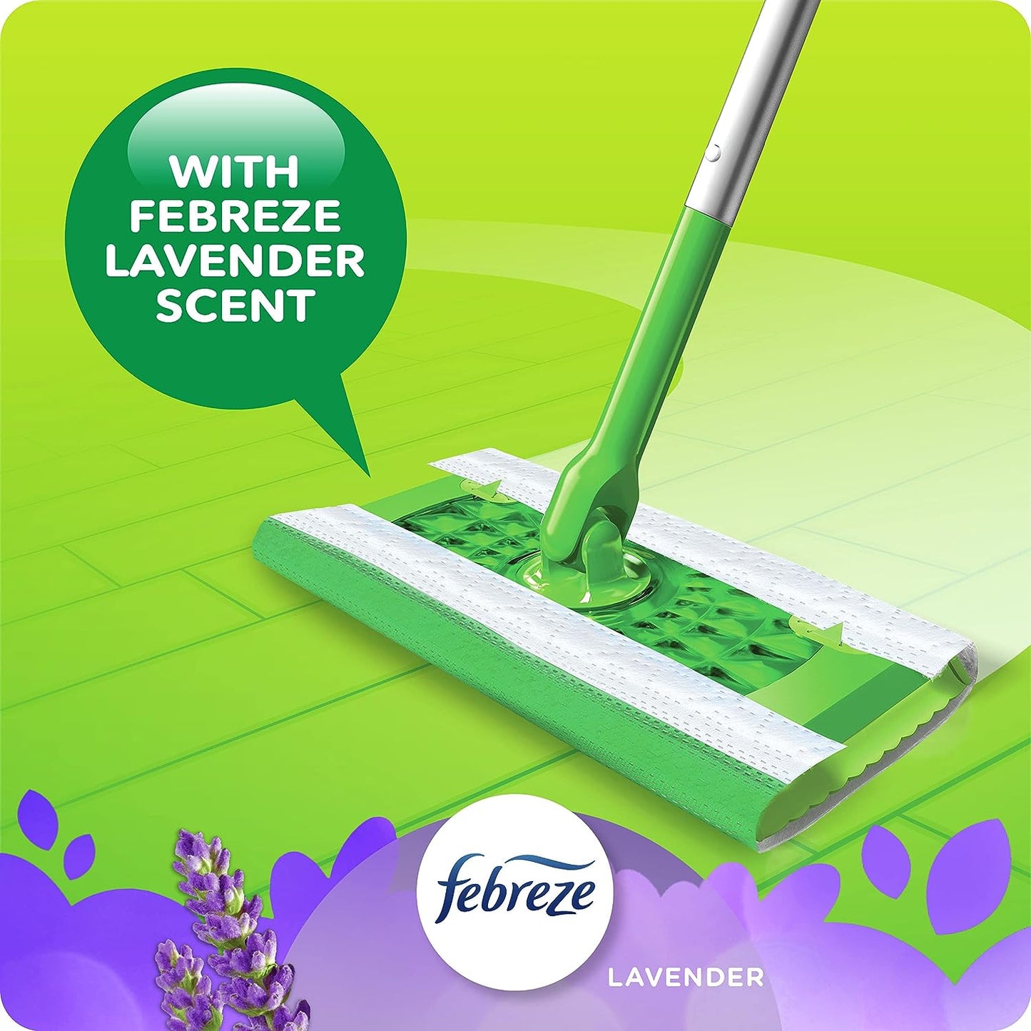 Swiffer_Sweeper_Wet_Mopping_Pad_Refills_for_Floor_Mop_with_Febreze_Lavender_Scent,_12_Count_Pack_Wood_Wooden_Adjustable_Cleaning