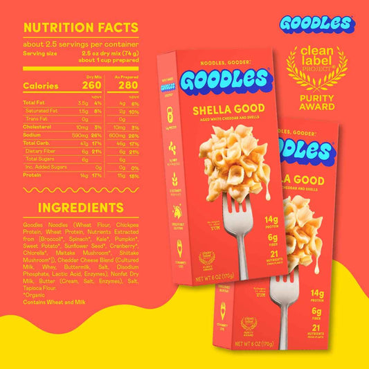 Goodles Shella Good Aged White Cheddar Shells – Clean Ingredient Comfort Food for Mindful Home Cooks