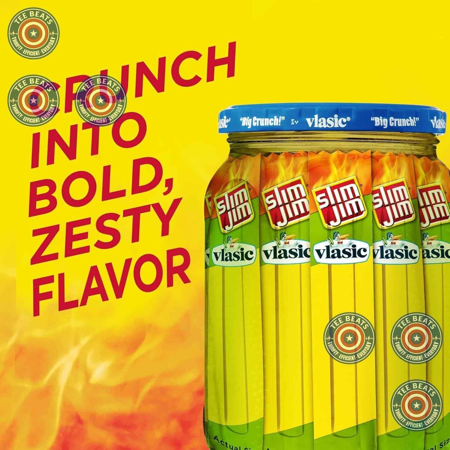 Slim Jim Smoked Meat Sticks, Vlasic Dill Pickle – Shelf-Stable 26-Count Snack for Road Trips and Campsites