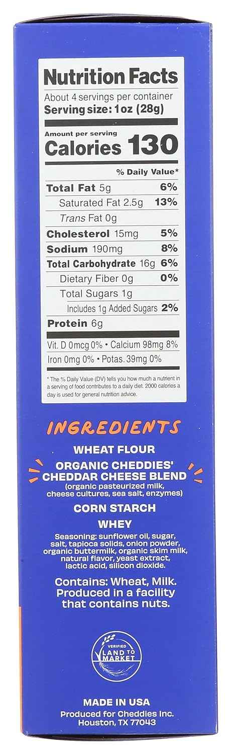 Cheddies Double Cheddar Cracker 4.2 oz – Guilt Free Afternoon Crunch for Mindful Snackers