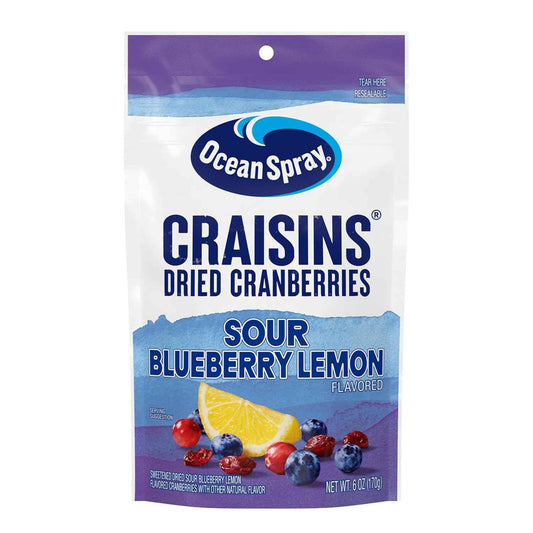 Ocean Spray Craisins Dried Cranberries, Portable Hiking and Trail Snack, 6oz Resealable Pouch