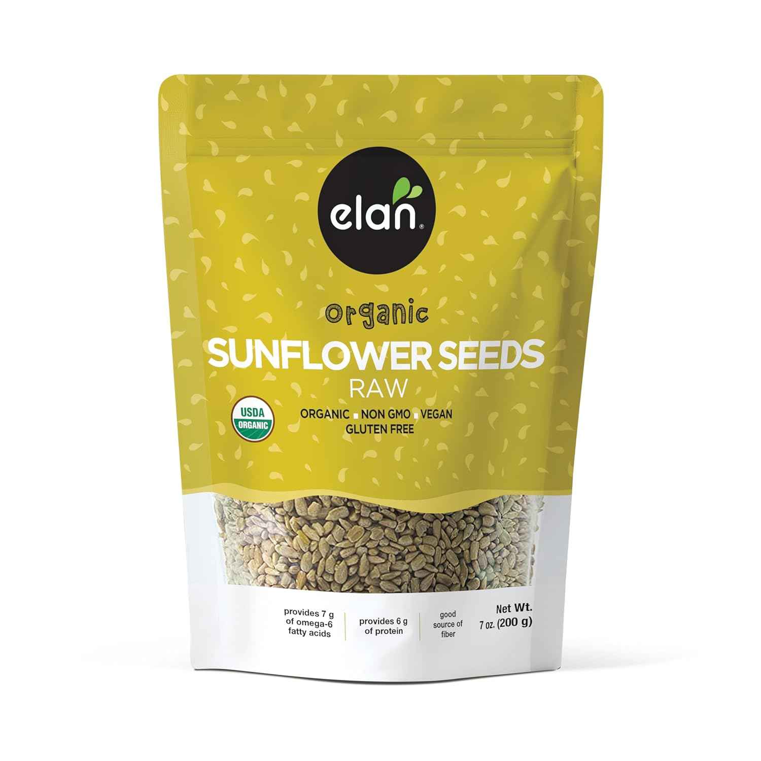 Elan Organic Sunflower Seeds – Lightweight Trail Snack for Hiking, Hulled and Unsalted