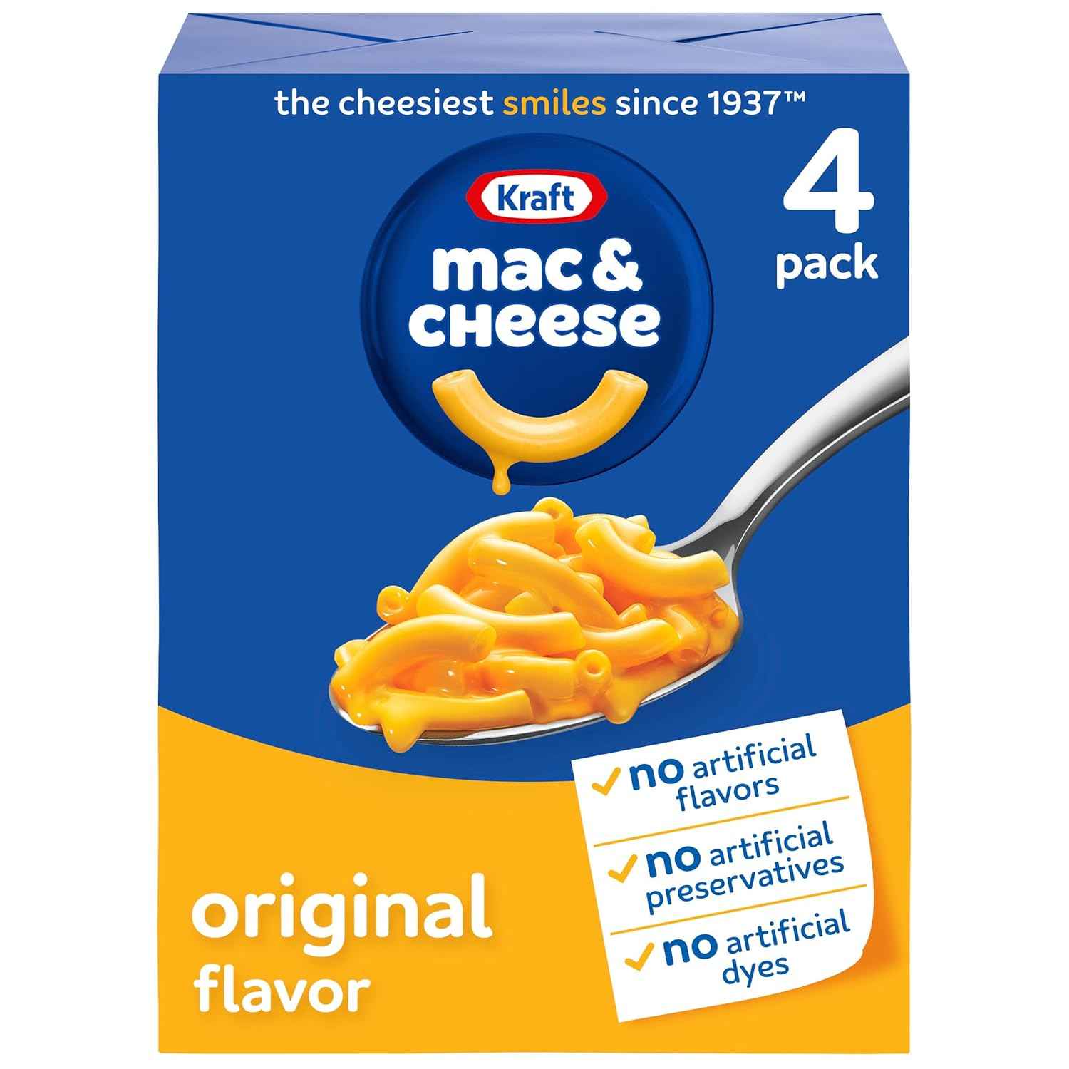 Kraft Original Mac & Cheese Simple Pantry Staple, One-Box Stovetop Dinner