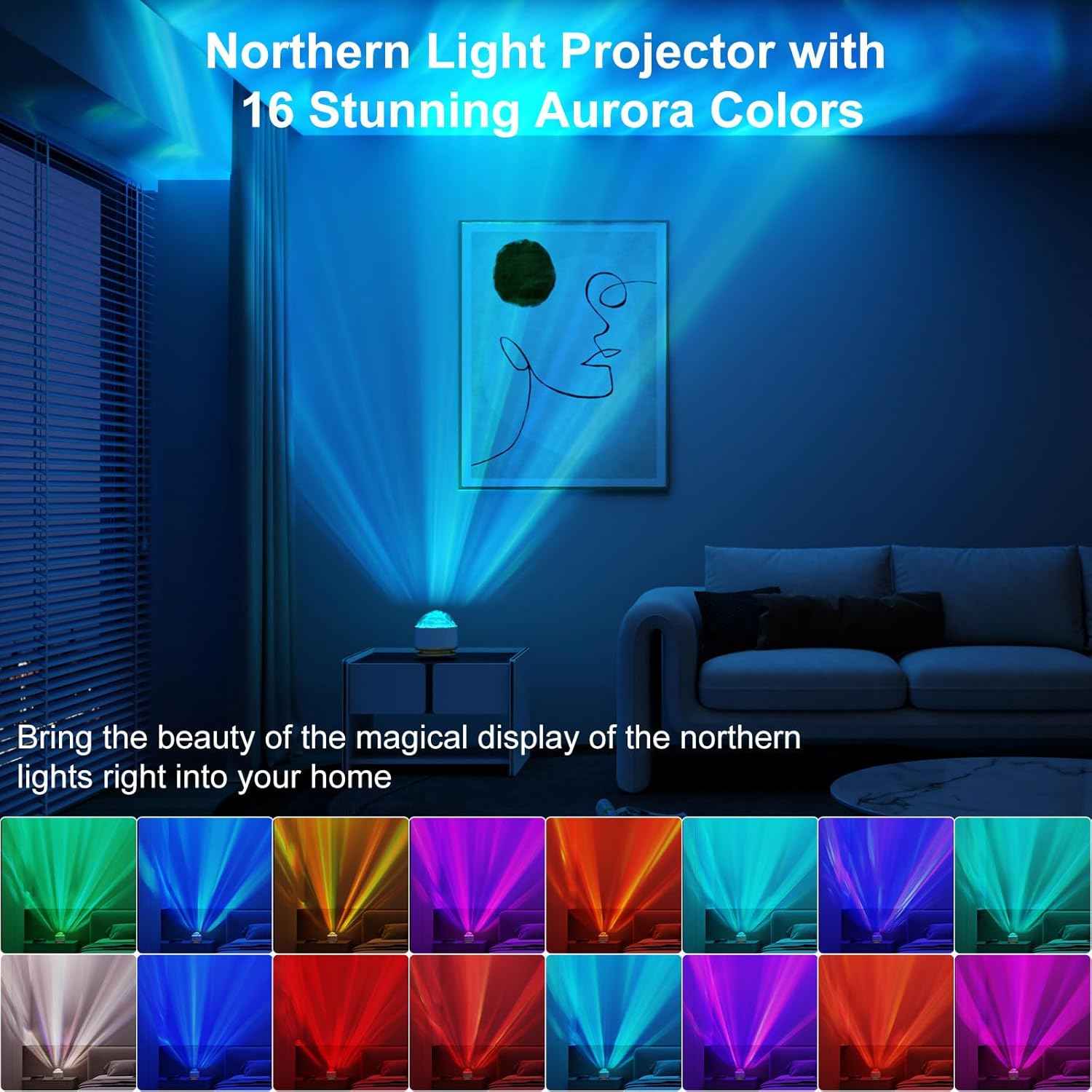 Aurora Light Projector for Meditation Corner – Calming Northern Lights Lamp with Dimmable Mood Setting