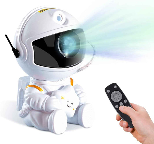Astronaut Galaxy Night Light for Kids Bedroom - Safe LED Star Projector with Auto Shutoff Timer for Nursery and Playroom