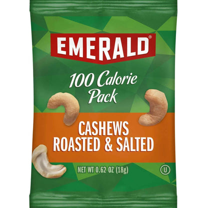 Emerald Nuts Roasted and Salted Cashews 7ct – Clean-Label Calorie-Conscious Snack for Gym Bag and Desk Drawer Wellness Routine