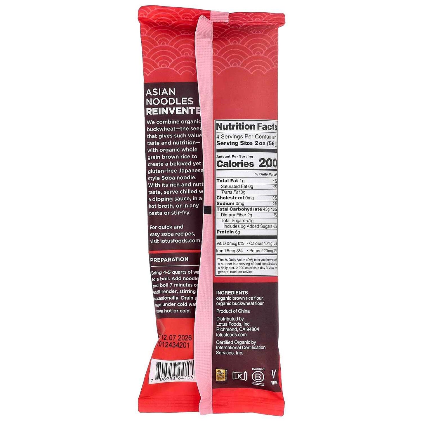 LOTUS FOODS Organic Brown Rice Soba – 7-Minute Noodles for Quick Weeknight Meal Prep