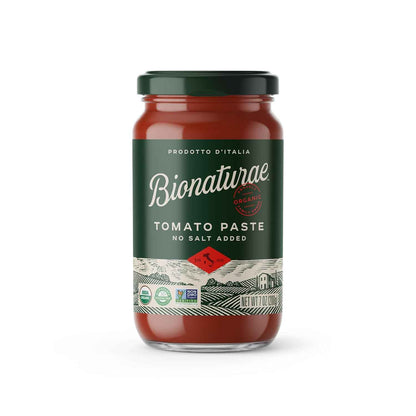 Bionaturae Organic Tomato Paste - Single Origin Italian Tomatoes in Elegant Glass Jar for Artisan Home Cuisine, 7 Oz