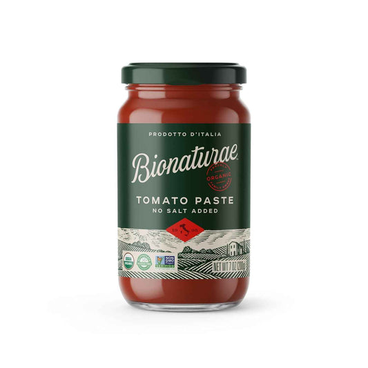 Bionaturae Organic Tomato Paste - Single Origin Italian Tomatoes in Elegant Glass Jar for Artisan Home Cuisine, 7 Oz