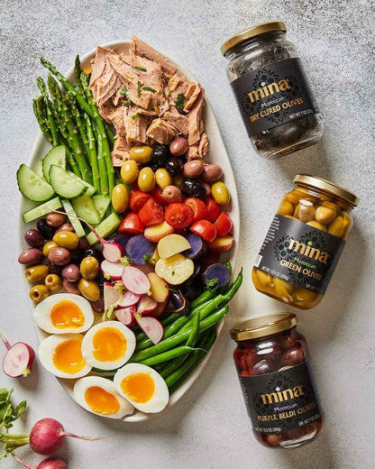 Mina Beldi Dry Cured Olives – Resealable Picnic and Camping Snack for Outdoor Mezze Spreads