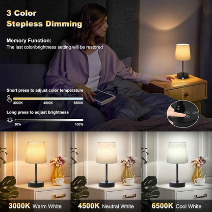 BRIGHTY — Calming Cordless Night Lamp for Bedtime Wind-Down Routine, Warm 3000K Light with Stepless Dimming