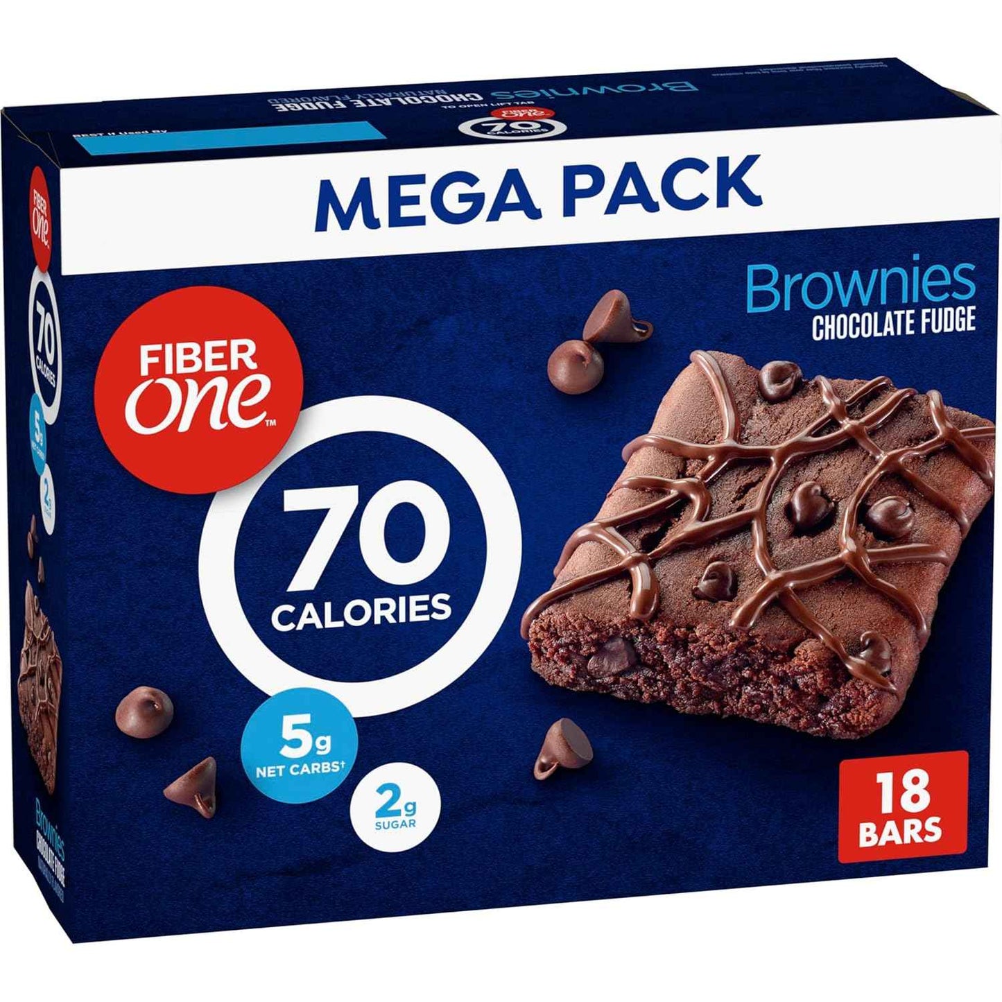 Fiber One Chocolate Fudge Brownies, 70 Calorie Snack Bars for Self-Care Pantry, Guilt-Free Portion-Controlled Treats