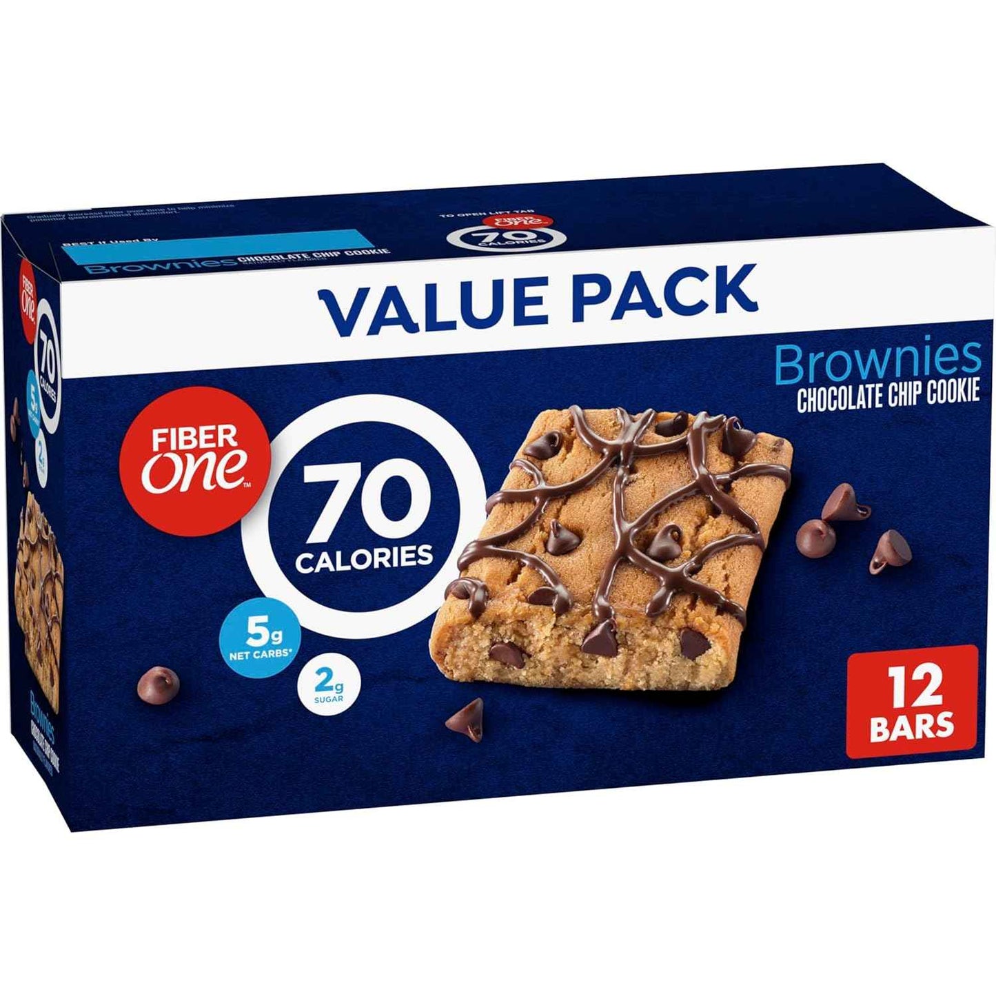 Fiber One 70 Calorie Brownies – Mindful Snacking for Your Wellness Routine, Chocolate Chip Cookie Flavor