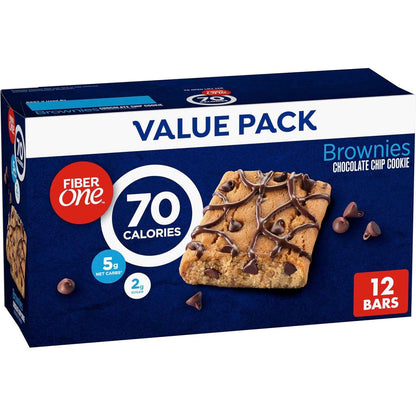 Fiber One 70 Calorie Brownies – Mindful Snacking for Your Wellness Routine, Chocolate Chip Cookie Flavor