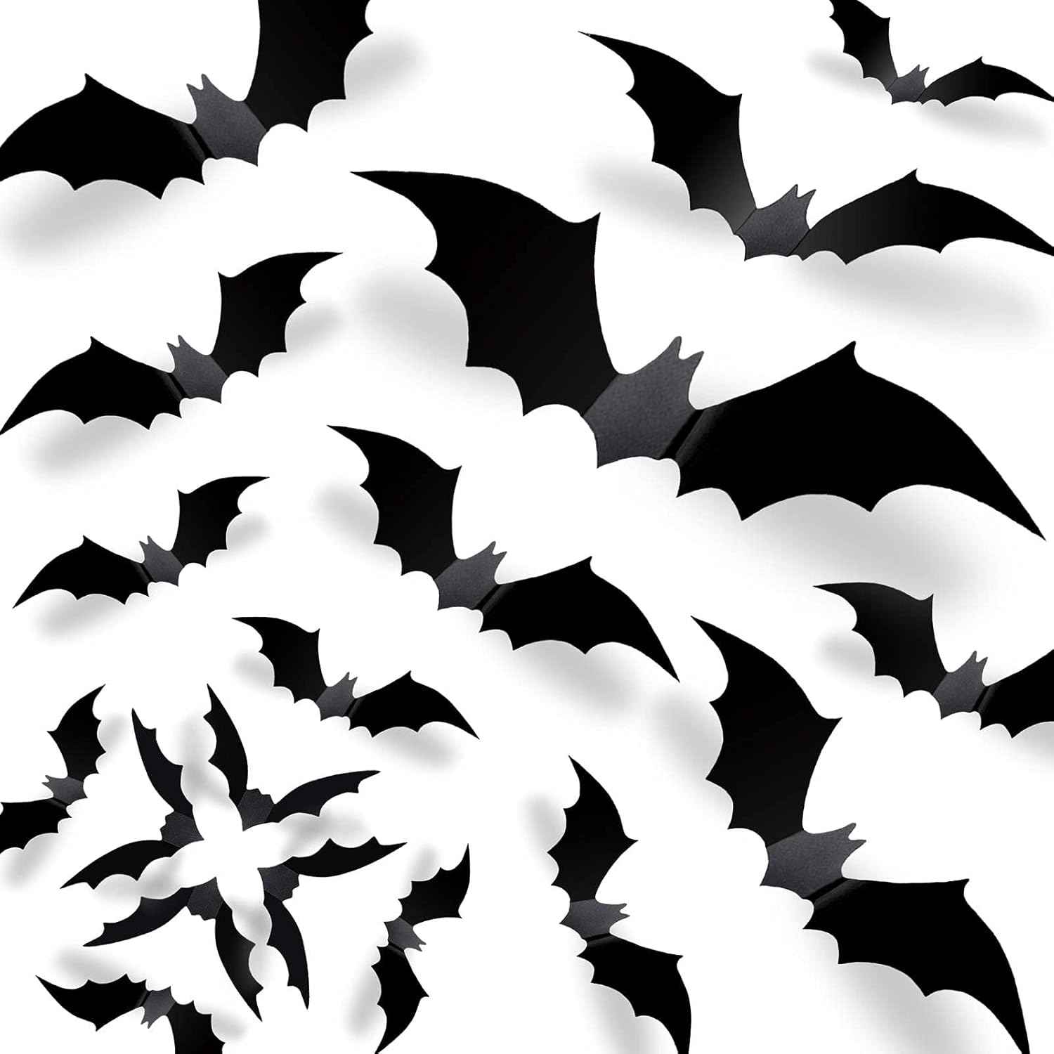 CESOF Weatherproof Bat Wall Stickers – Black 3D PVC Halloween Decor for Front Yard, Patio Door, Windows & Party Entryways