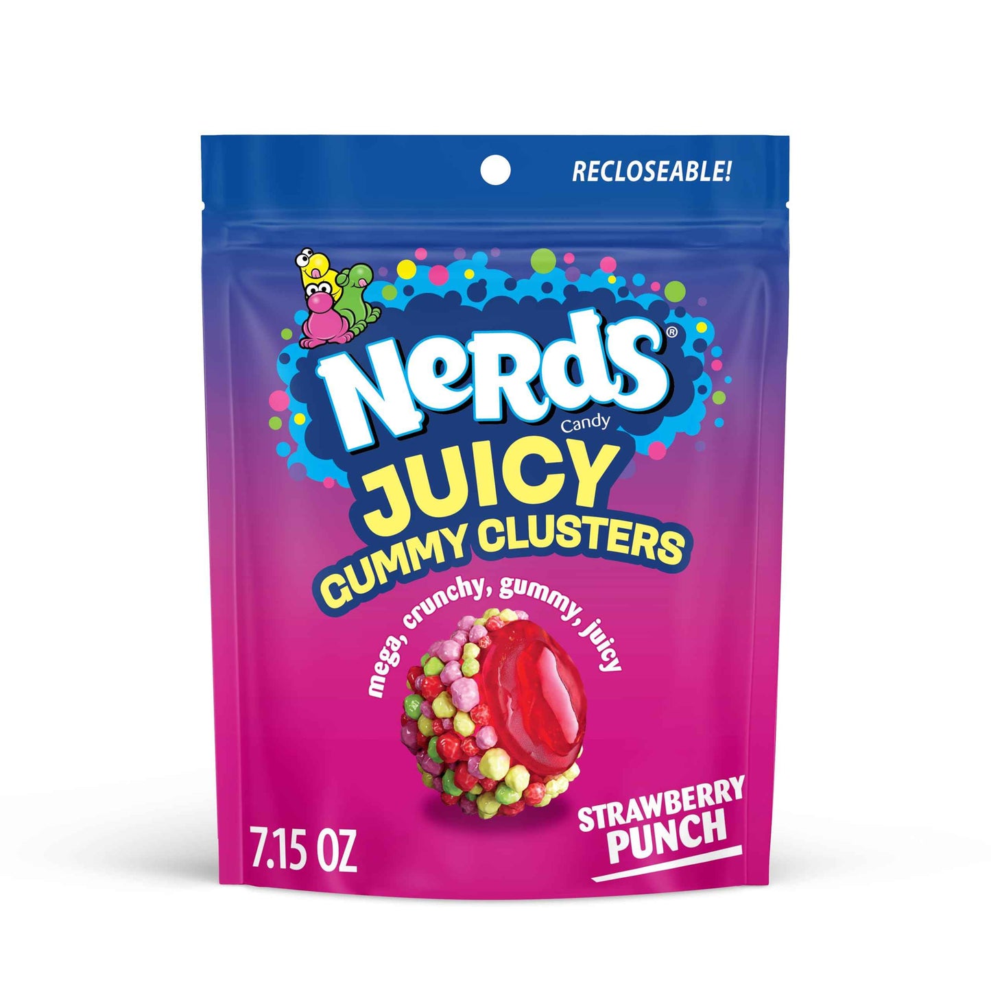NERDS Juicy Gummy Clusters, Juicy and Gummy Candy, 1 Stand Up Bag, for Snacking and Sharing, 7.15 oz