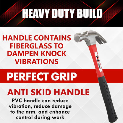 YIYITOOLS_Claw_Hammer_With_fiberglass_Handle_–_16-oz,_Red_and_Black_(YY-1-003)