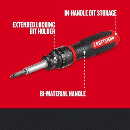 CRAFTSMAN_Ratcheting_Screwdriver,_SpeedDrive,_2”_Double_Ended_Bits_Included,_Handle_Holds_Up_To_6_Bits_(CMHT68129)
