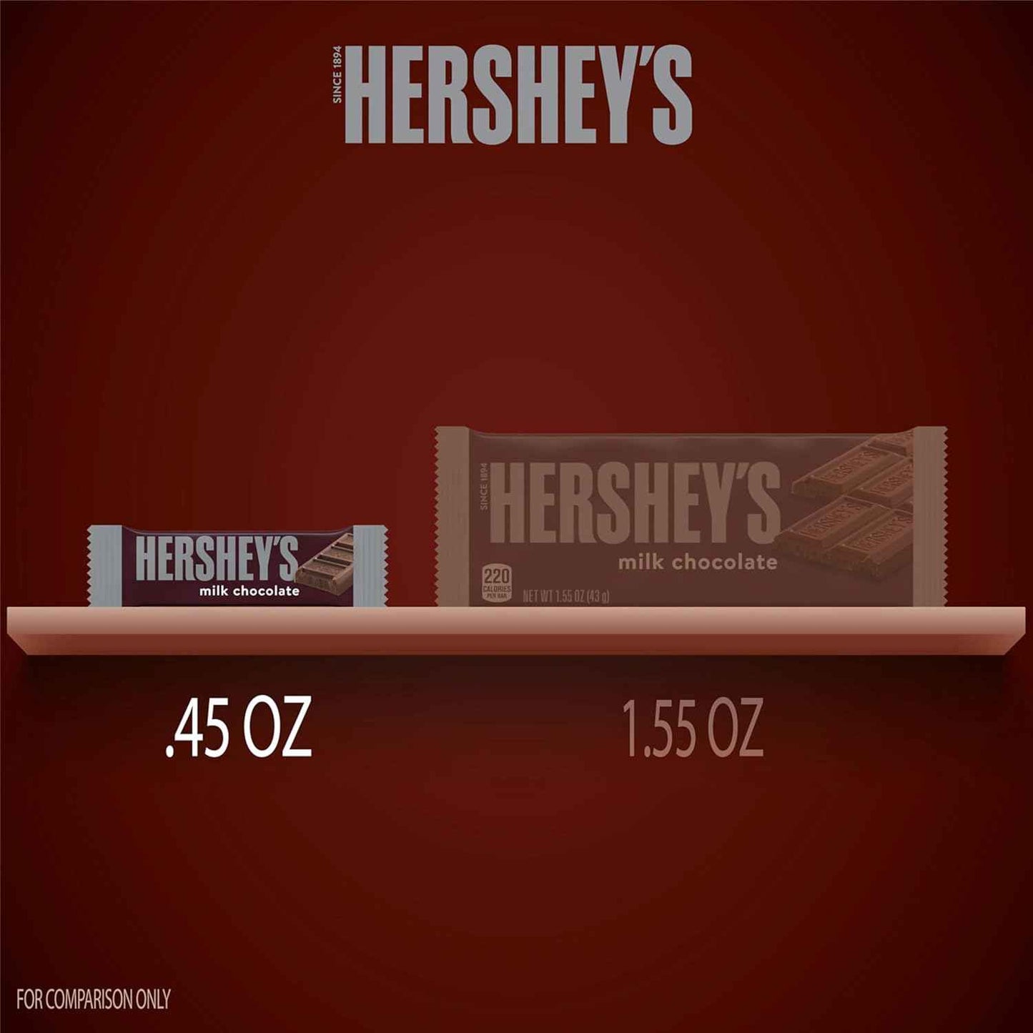 HERSHEY'S Milk Chocolate Snack Size, Candy Bars, 11.25 oz, Easter Basket Stuffers