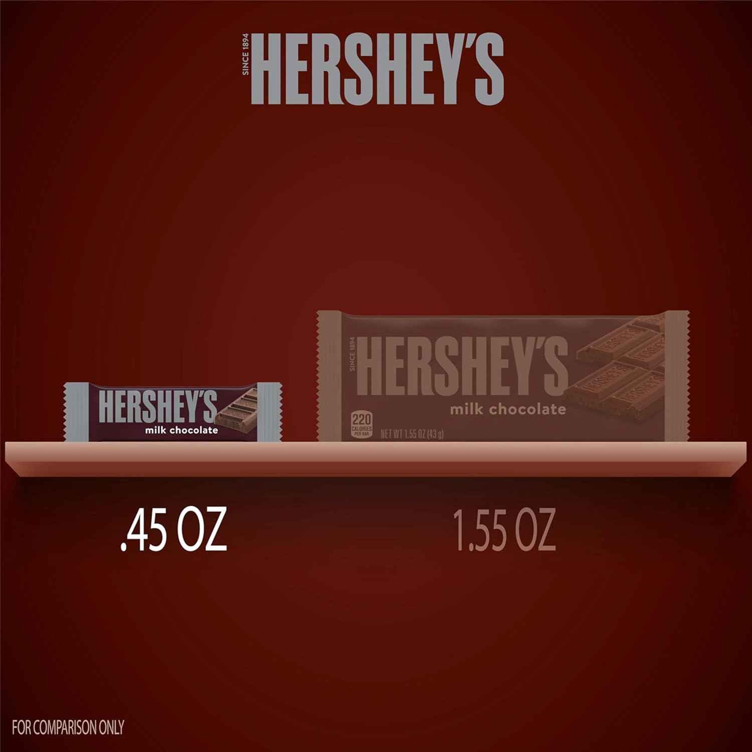 HERSHEY'S Milk Chocolate Snack Size, Candy Bars, 11.25 oz, Easter Basket Stuffers
