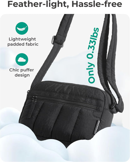 BAGSMART_Cross_Body_Purse,_Mini_Crossbody_Bags_for_Women_Travel_Purse,_Puffy_Shoulder_Handbag_Wallet_with_RFID_Blocking_Slots,_Black-small