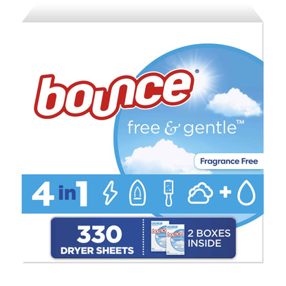 Bounce Free & Gentle Dryer Sheets, Unscented