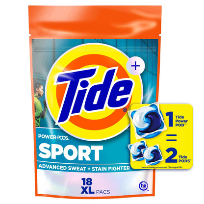 Tide Power Pods Sport Laundry Detergent Pacs, Advanced Sweat + Stain Fighter