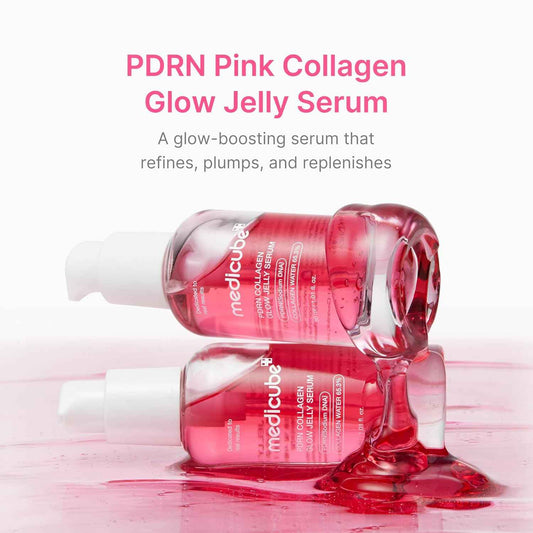 medicube PDRN Pink Collagen Glow Jelly Serum | Lightweight Water-Jelly For Plump & Supple Skin | Radiance & Elasticity Care with PDRN, Collagen, Niacinamide | Korean Skin Care 1.01 fl.oz
