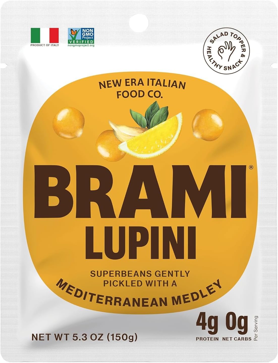 BRAMI_Lupini_Beans_Snack,_Mediterranean_Medley_|_7g_Plant_Based_Protein,_0g_Net_Carbs_|_Vegan,_Vegetarian,_Keto,_Non_Perishable_|_5.3_Ounce_(1_Count)