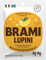 BRAMI Lupini Beans Snack, Mediterranean Medley | 7g Plant Based Protein, 0g Net Carbs | Vegan, Vegetarian, Keto, Non Perishable | 5.3 Ounce (1 Count)