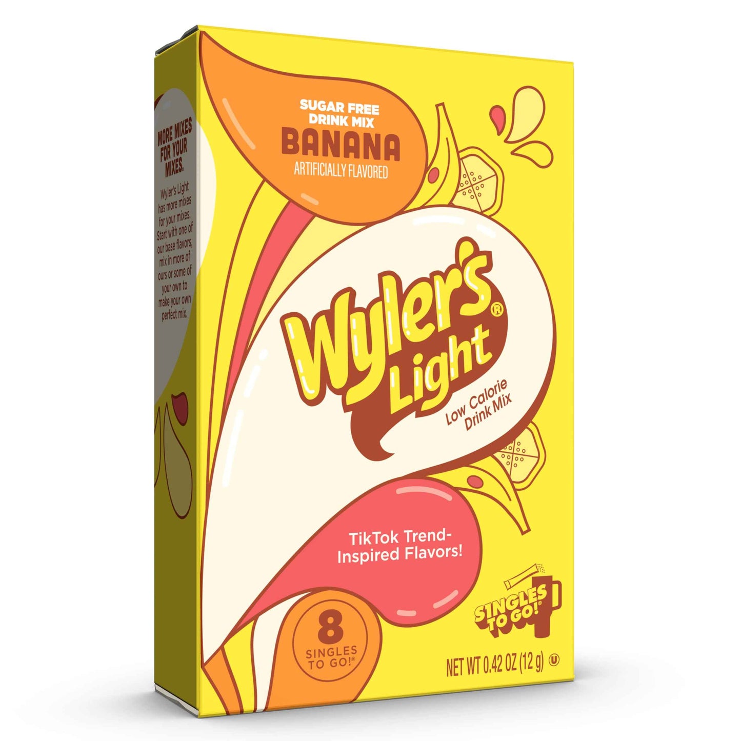 Wyler's Light Singles To Go Powder Packets, Water Drink Mix, Watertok Banana, 8 Count