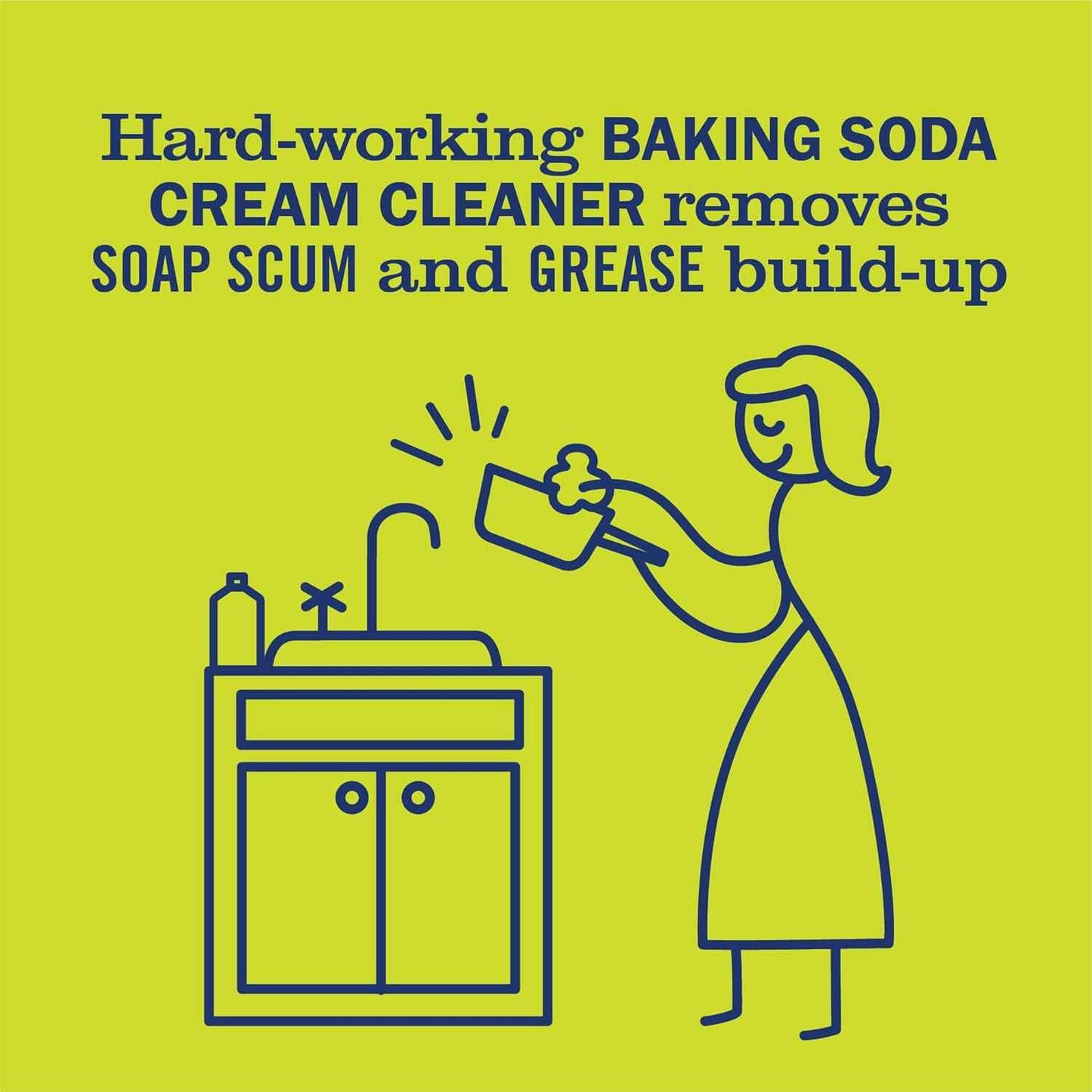 MRS. MEYER'S CLEAN DAY Baking Soda Cream Cleaner, Cuts Grease, Scratch-Free Polish, Lemon Verbena